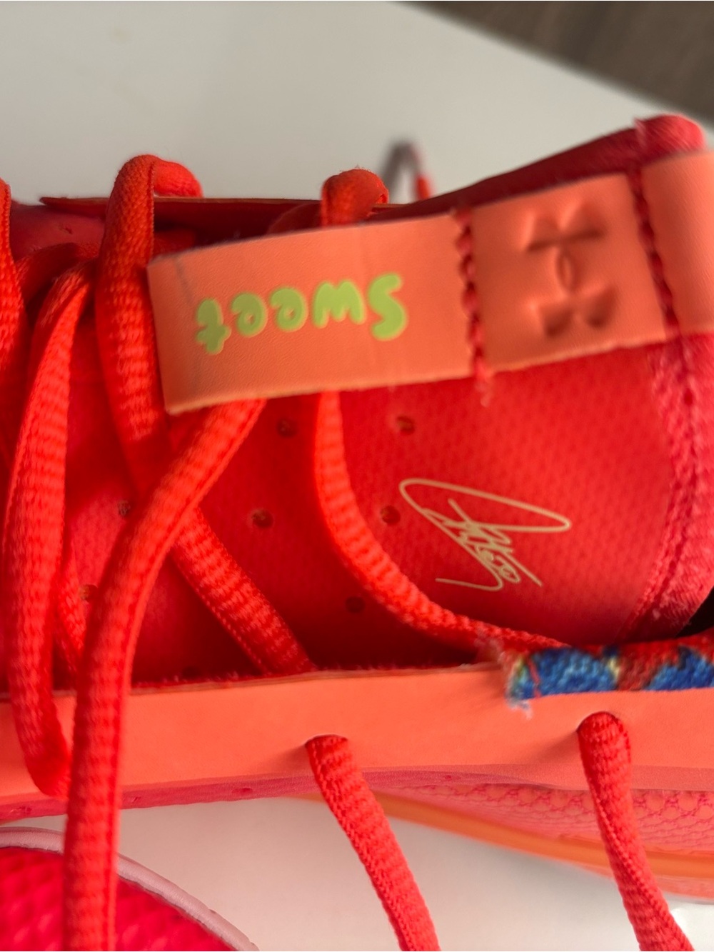 Under Armour x Sour Patch Kids Curry 7 Peach Plasma Basketball Shoes size 10.5 - Picture 2 of 10